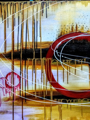Pintura abstrata em acrílico 60x80x3