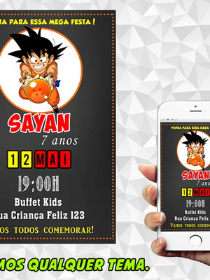 Convite dragon ball digital