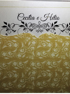 Convite de casamento dourado
