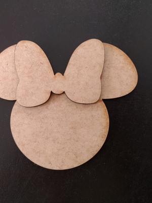 Cabeça minnie mdf cru 8 cm