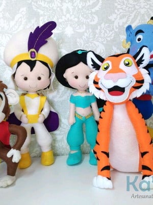 Bonecos em feltro - aladdin