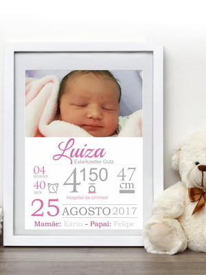 Quadro com dados do nascimento