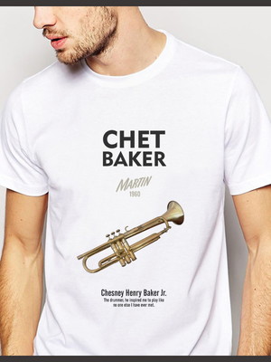 Camiseta música jazz chet baker trompete 1960