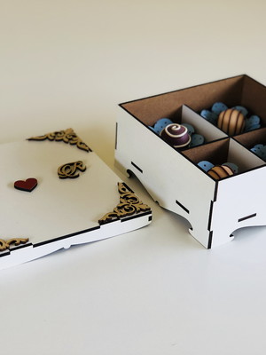 Caixa mdf branco para convite padrinhos casamento 15x15x5cm