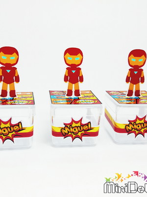 Caixa acrílica 5 cm homem de ferro cute