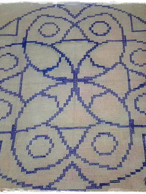 Tela de juta redonda para bordar arraiolos 1,45 x 1,45 *