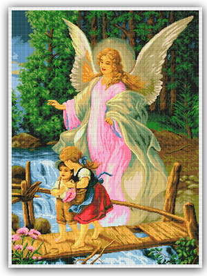 Anjo da guarda - gráfico ponto cruz