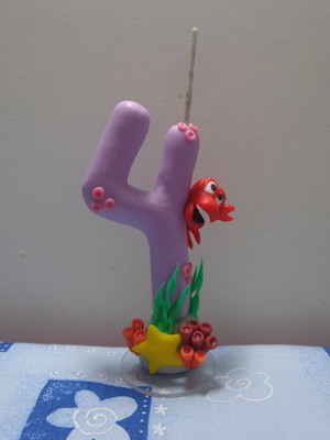 Vela simples pequena sereia ariel