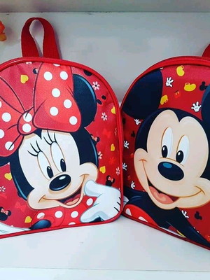 Bolsinha mochila 19x23 mickey e minnie
