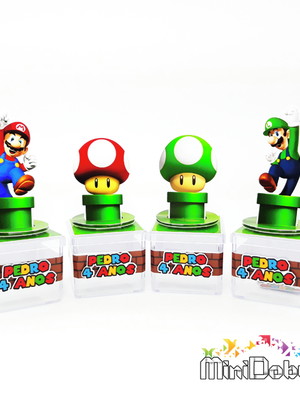 Caixa acrílica 5 cm mario bros