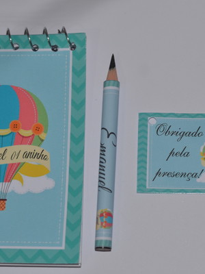 Bloquinho personalizado com lápis
