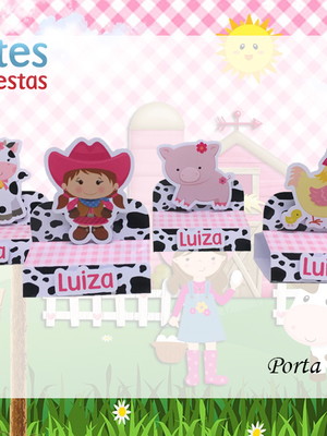 Porta bis duplo fazendinha rosa