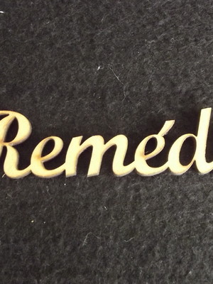Palavra remedio aplique em mdf