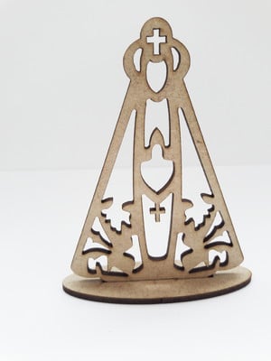 Lembrancinha eucaristia santa nossa senhora 10 cm em mdf cru