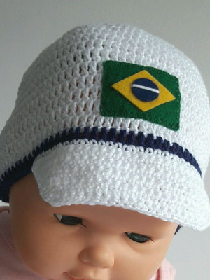 Boné crochê de linha brasil