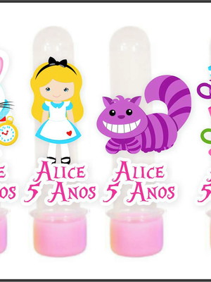 Tubete com aplique 3d - alice no país das maravilhas