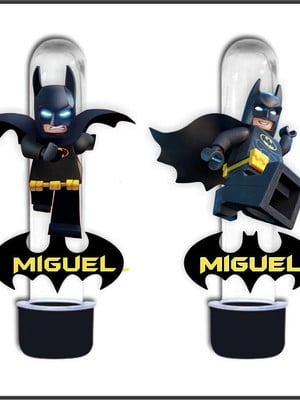 Tubete com aplique 3d - batman