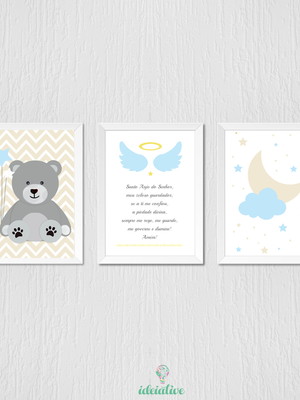 Quadro de menino oração santo anjo