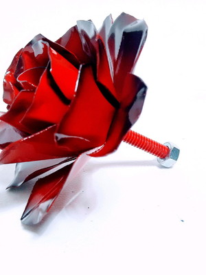 Puxador de gaveta de flor ferro