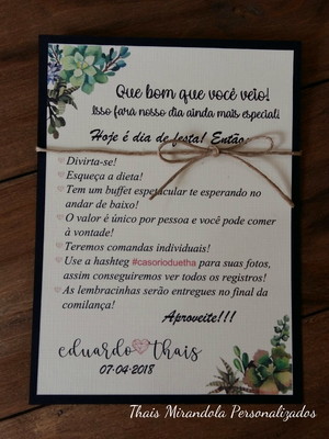 Cartão boas vindas - suculentas
