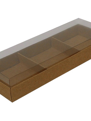 Caixa para 3 brownies kraft