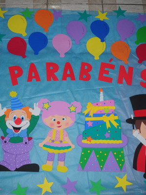 Mural para sala de aula eva - circo