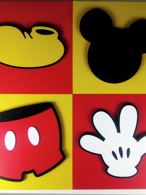 Kit 4 quadros decorativos do mickey