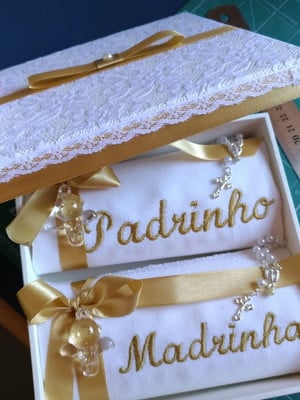 Caixa convite para padrinhos de batismo