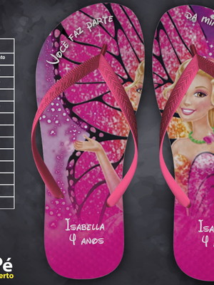 Chinelos barbie personalizados