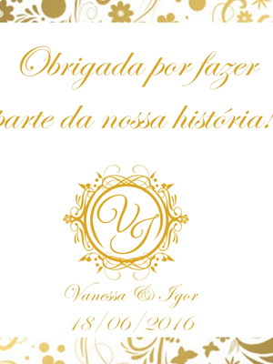 Tag casamento dourada