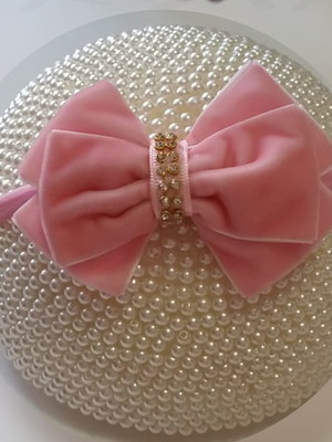 Laço de veludo strass bico de pato faixa meia de seda tiara