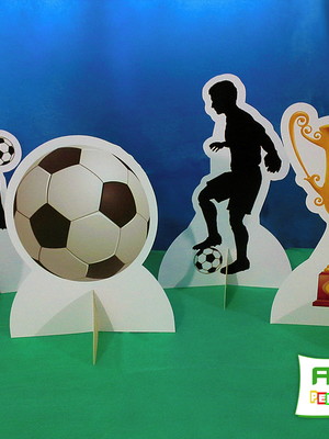 Kit com 04 display de mesa tema futebol