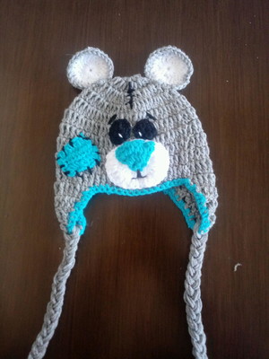 Touca de croche urso