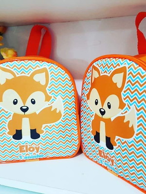 Lembrancinha bolsinha mochila 19x23 bichinhos do bosque