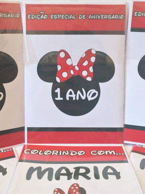 Kit com 15 unidades livro de colorir minnie
