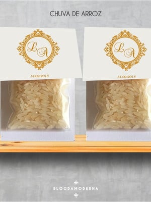 Chuva de arroz personalizada