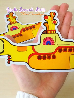 Aplique submarino amarelo 18 cm
