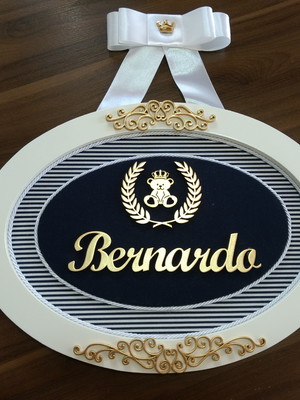 Quadro porta maternidade ursinho príncipe