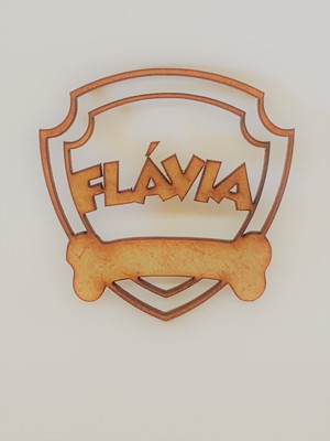 Escudo patrulha canina personalizado em mdf cru 10cm