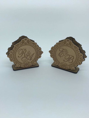 Porta guardanapo monograma em mdf