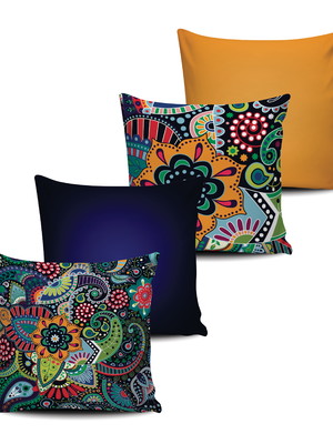 Kit com 4 almofadas decorativas floral 2