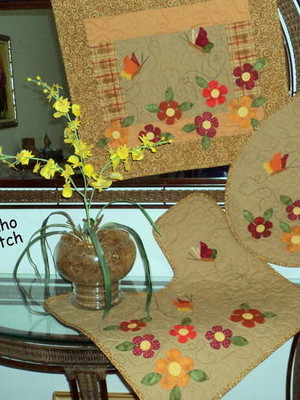 Conjunto lavabo flores e borboletas