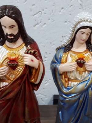 Sagrado coração de jesus e maria 30cm