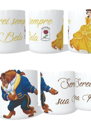 Caneca bela e a fera kit com 2 canecas