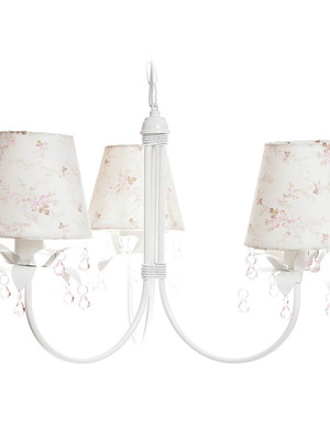 Lustre braços pendente provençal pingente rosa bebê infantil