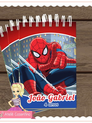 Bloco wire-o 40fls - homem aranha
