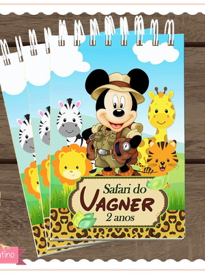 Bloco wire-o 40fls - mickey safari