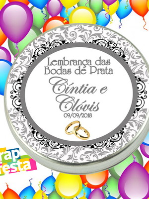 Latinha personalizada festa de bodas de prata