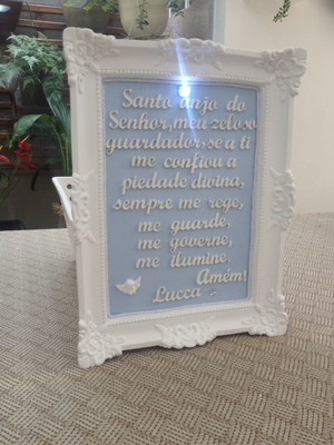 Oração do santo anjo com luz de led
