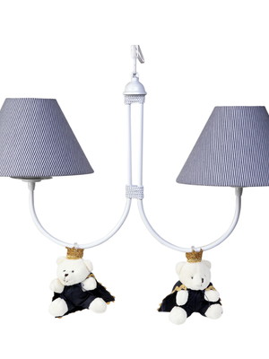Lustre luminária urso ursinho príncipe azul marinho bebê